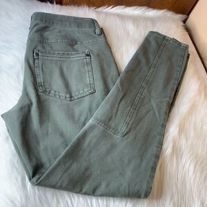Anthropologie Marrakech Olive Green Ankle Side Slit Pants
